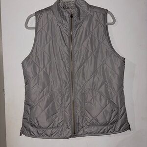 Women's Quilted Gray Vest Reversible